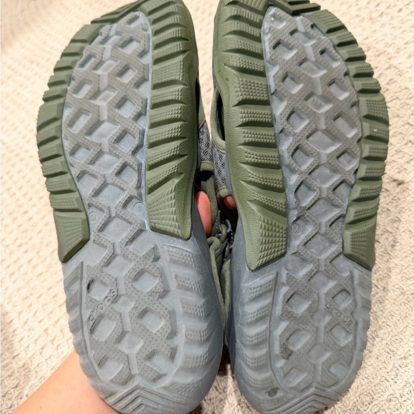 CROCS Olive and Charcoal Mesh Sandals - Picture 4 of 5